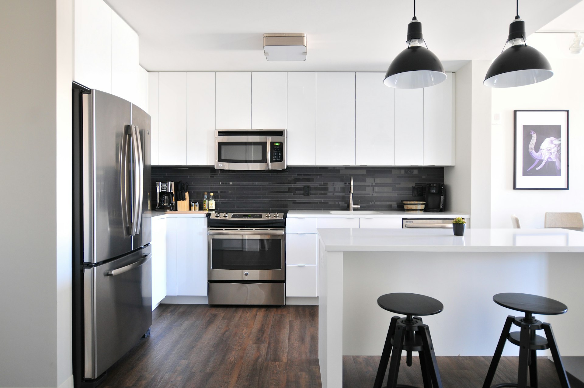 Modern renovated kitchen representing completed home improvement work